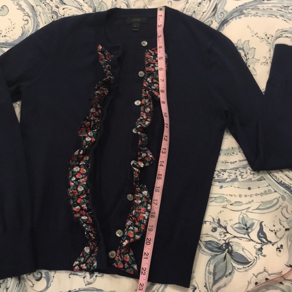 J Crew ruffle front cardigan - Picture 6 of 6